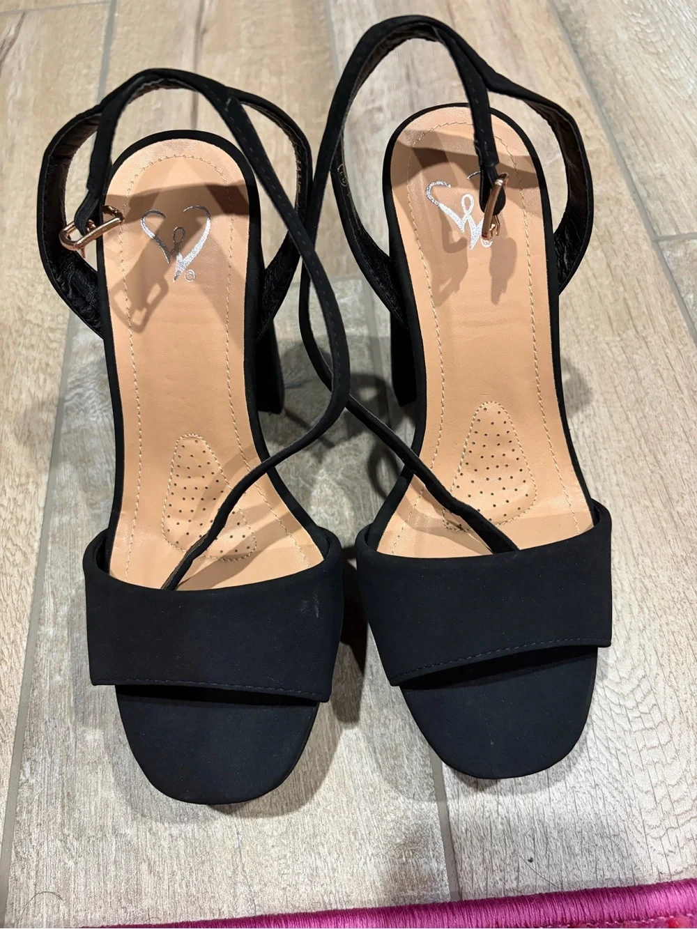 Windsor Black Platform Block Heel Slingback Sandals